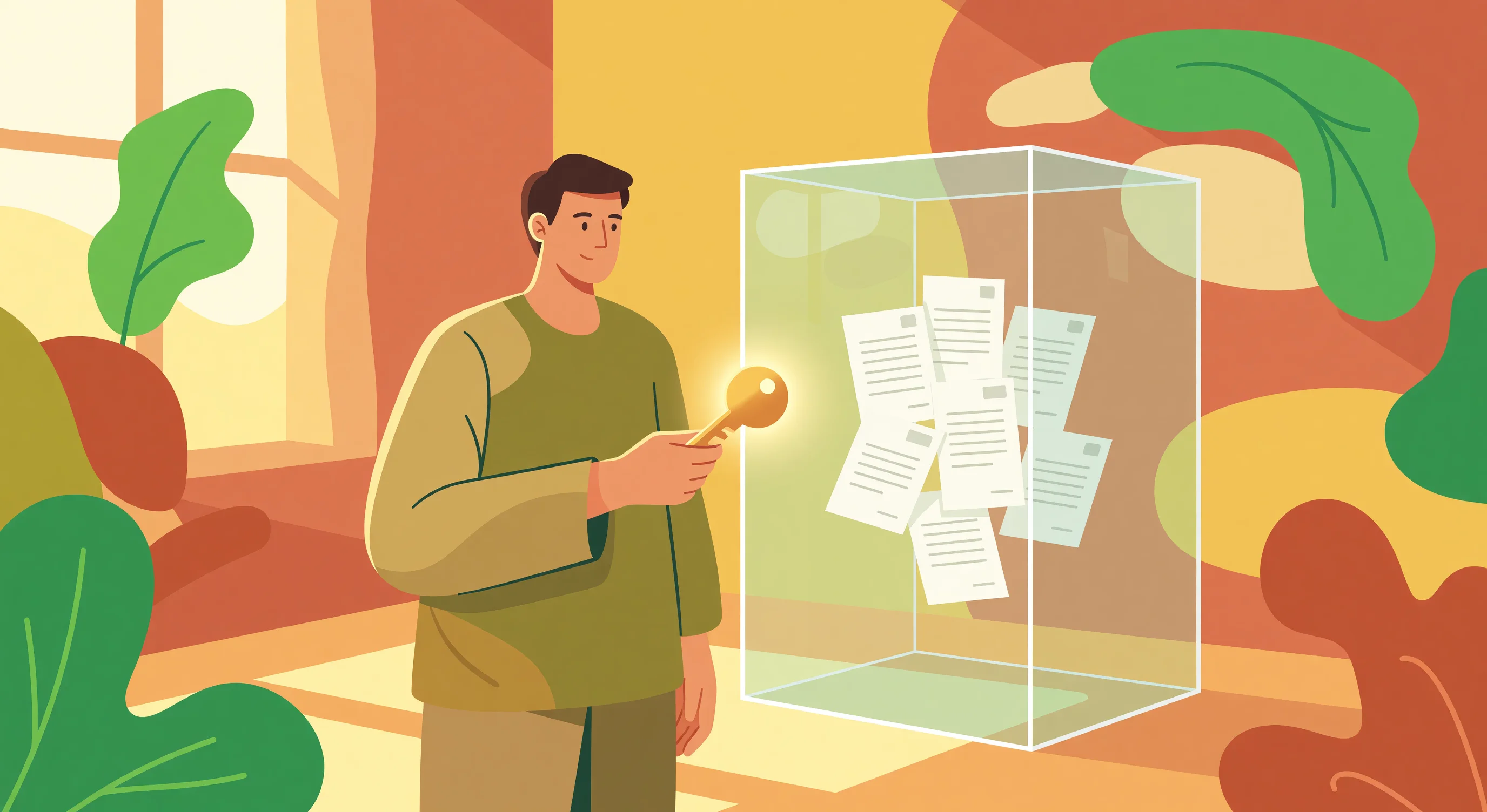 A conceptual illustration showing a secure digital workspace protecting user data from passive ambient AI recording devices.