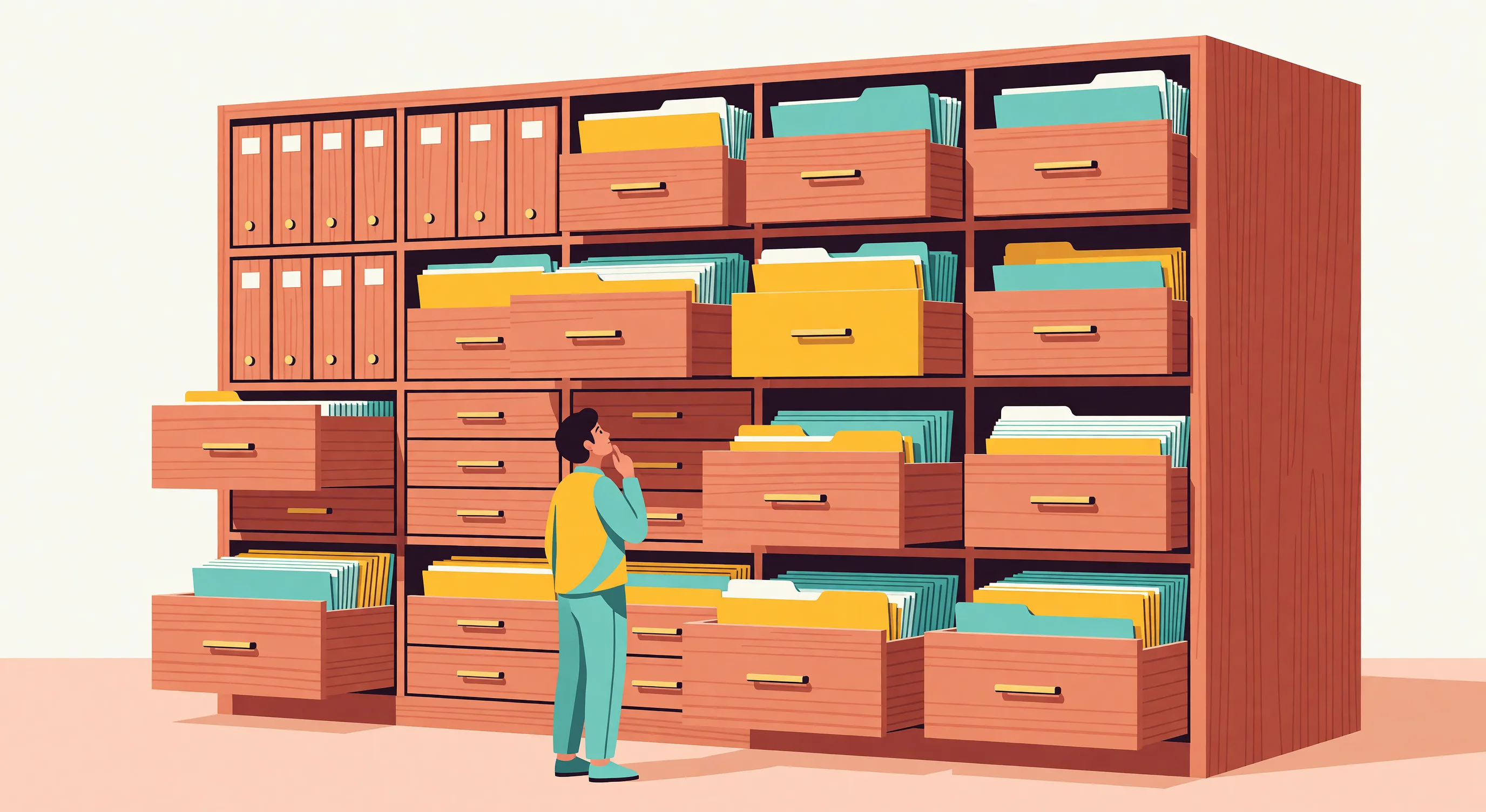 A conceptual illustration representing secure digital file organization, data sovereignty, and AI search in Canada.