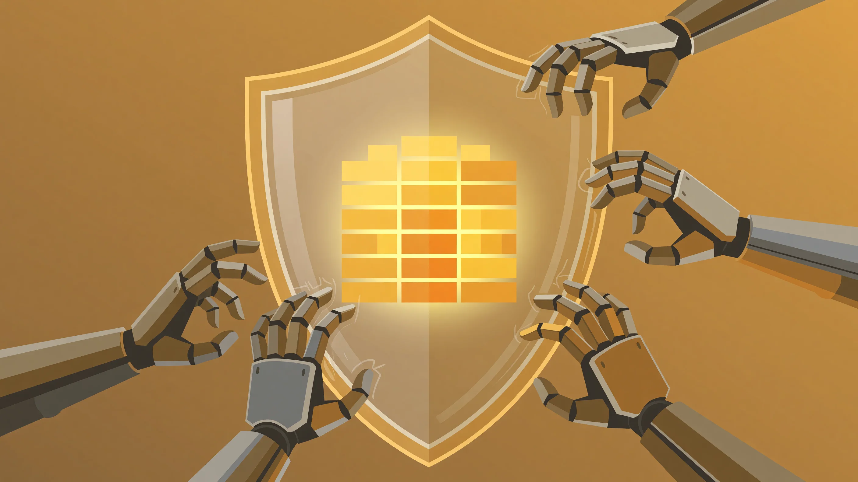 Conceptual illustration of secure, isolated data silos protecting personal information from unauthorized AI web scraping.