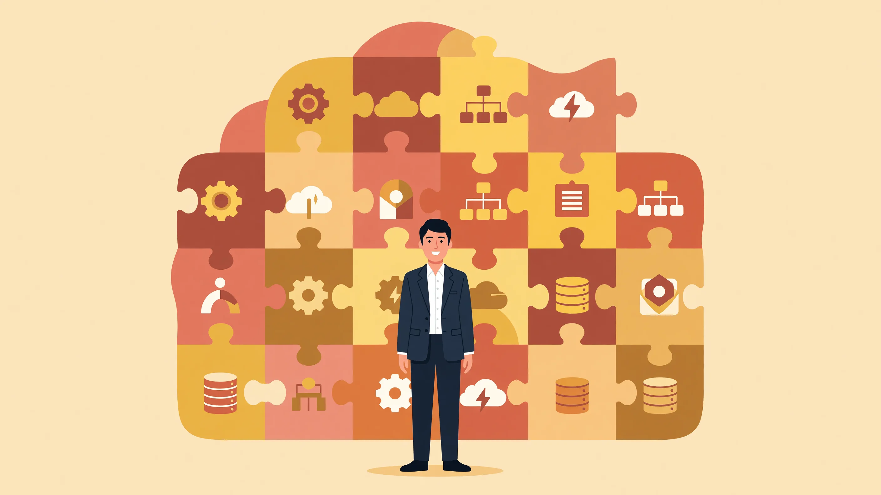 An abstract conceptual illustration representing digital cloud icons, software subscription interfaces, and tax documents merging into a single, unified secure platform.