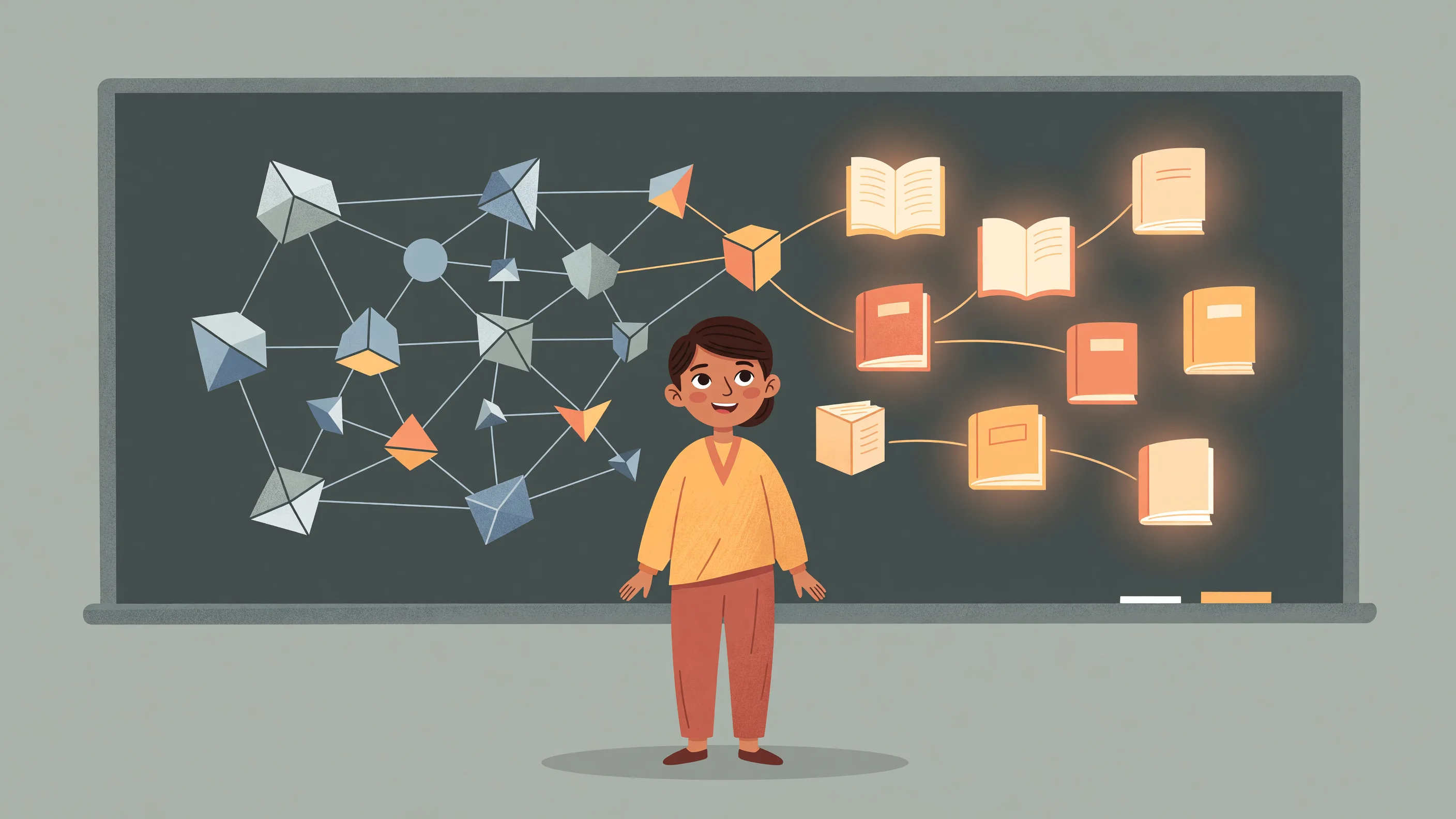 An illustration representing digital fatigue in education, showing a teacher looking overwhelmed by multiple screens and complex software interfaces.