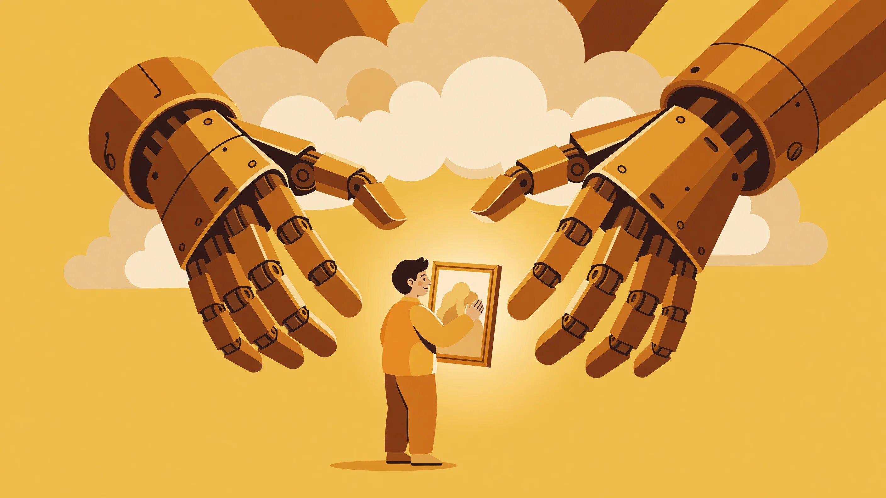 A conceptual illustration representing data privacy, secure cloud storage silos, and artificial intelligence model training.