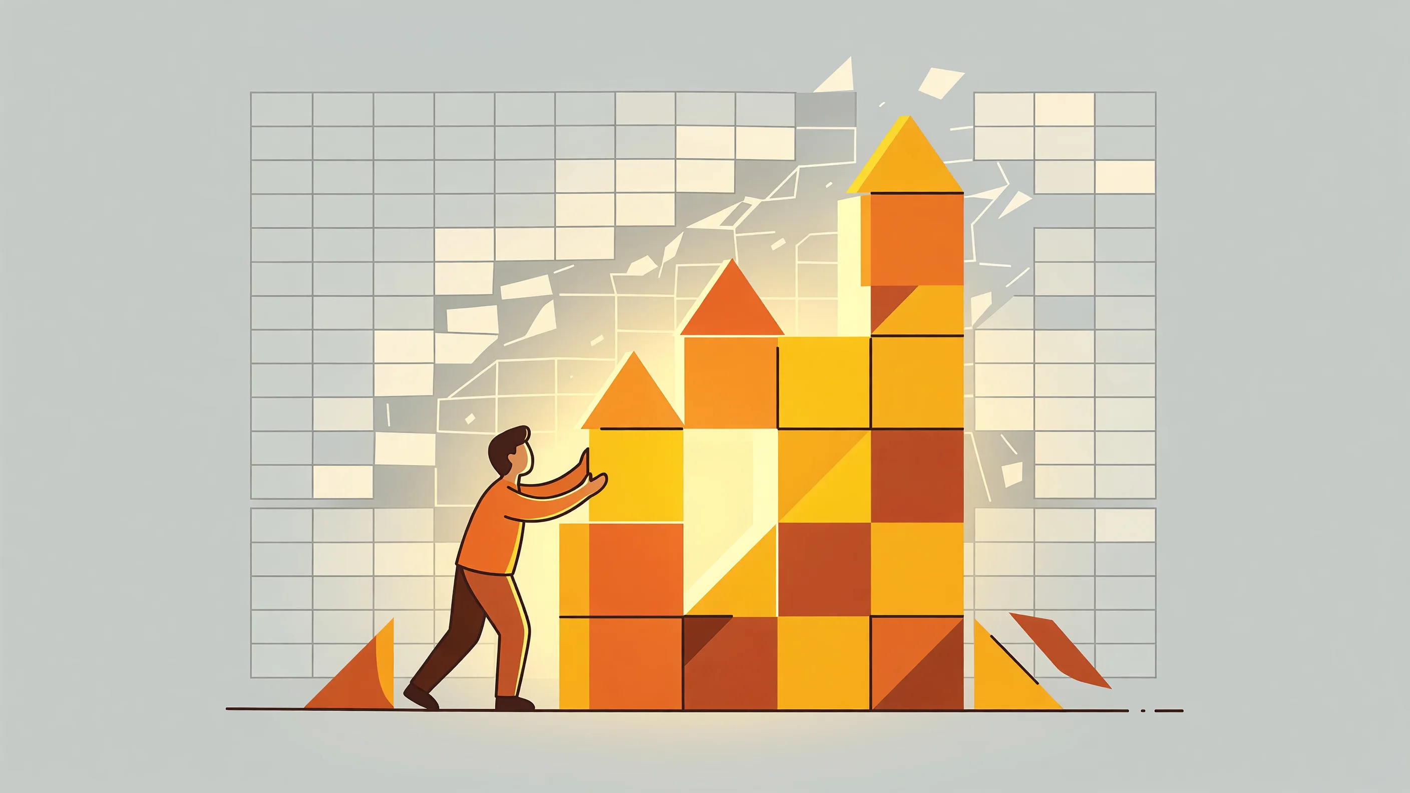 A conceptual illustration showing a spreadsheet transitioning into a modern, secure web application interface.