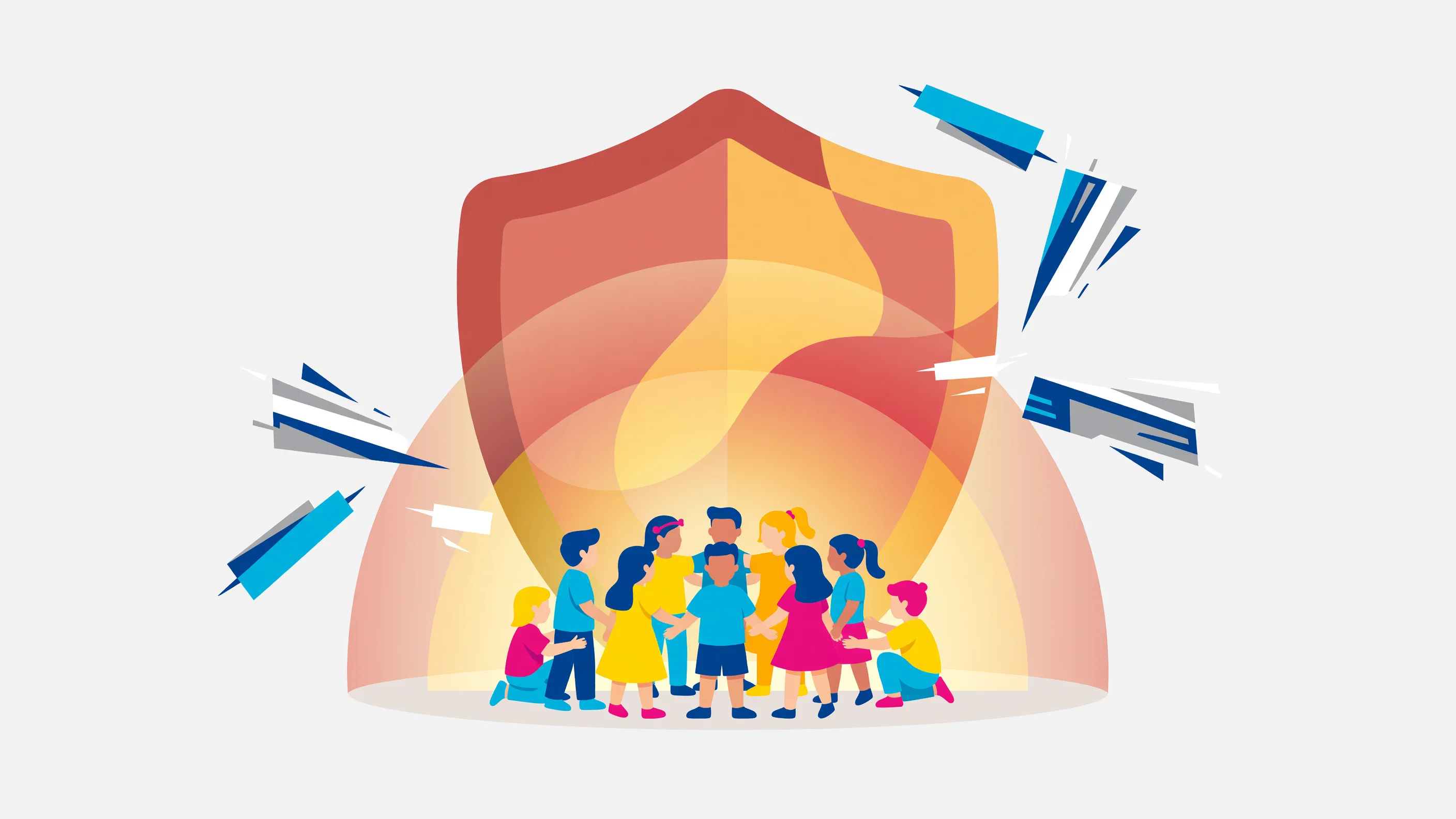 A conceptual illustration representing digital privacy and data security for minors, contrasting centralized cloud servers with local device computing.