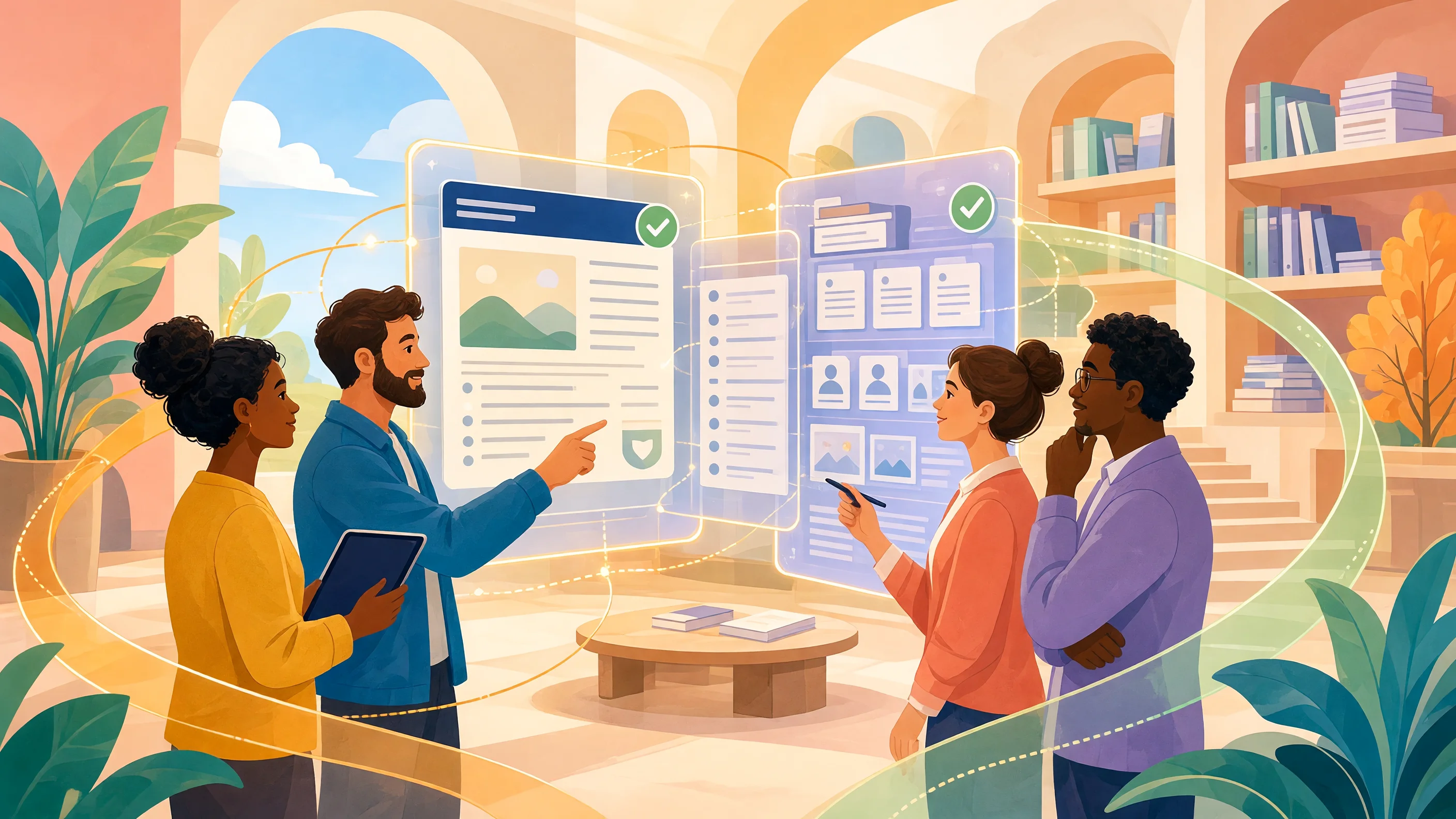 Illustration depicting autonomous artificial intelligence agents interacting with protected government computer systems.