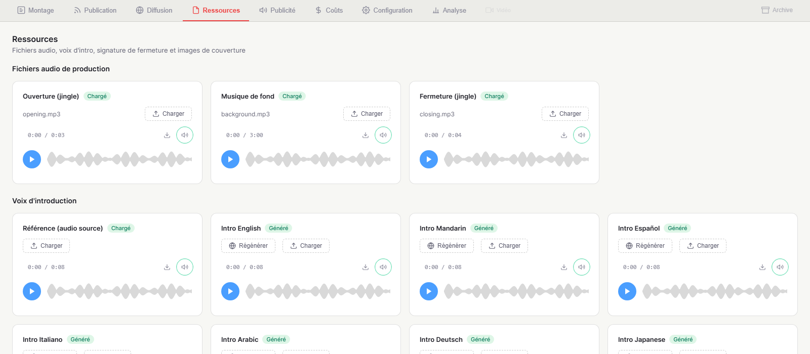 Resources: jingles, intro voices, signatures, covers
